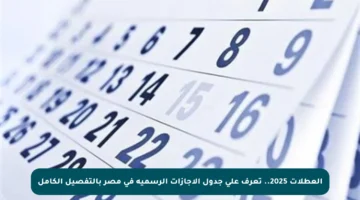 العطلات 2025.. تعرف على جدول الإجازات الرسمية في مصر بالتفصيل الكامل